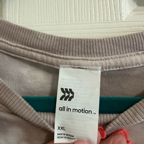 All In Motion Tie Dye Crewneck Sweatshirt w/ Thumbholes and Pockets Gray/Tan NWT - Picture 4 of 4